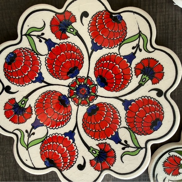 Floral Patterned Trivets Set - Picture 3 of 6